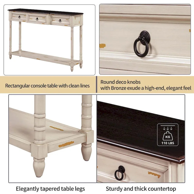 Entryway Console Table with Drawers and Extended Shelf - image 36
