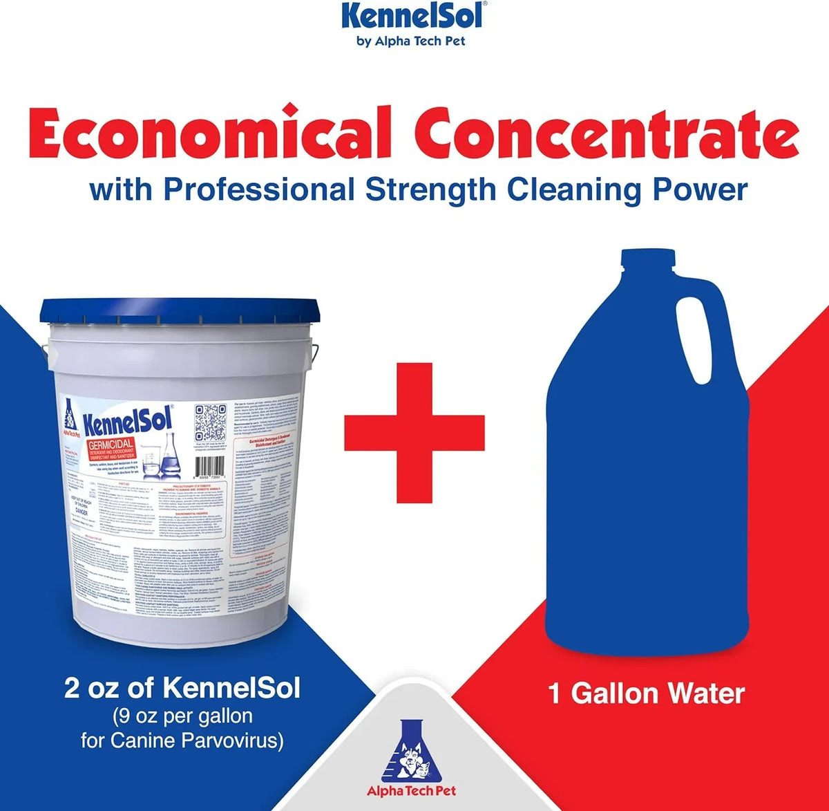 1-Step Kennel Cleaner - EPA Registered Liquid Concentrate Disinfectant and Deodorizer, Effective Against Bacteria and Viruses