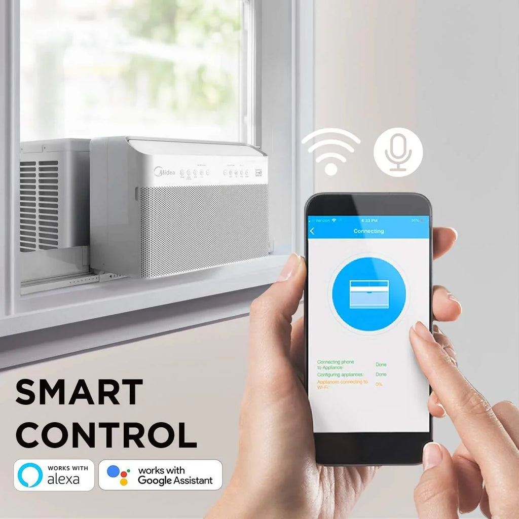 U-Shaped Inverter Window Air Conditioner 12,000BTU with Open Window Flexibility, Robust Installation,Extreme Quiet, 35% Energ