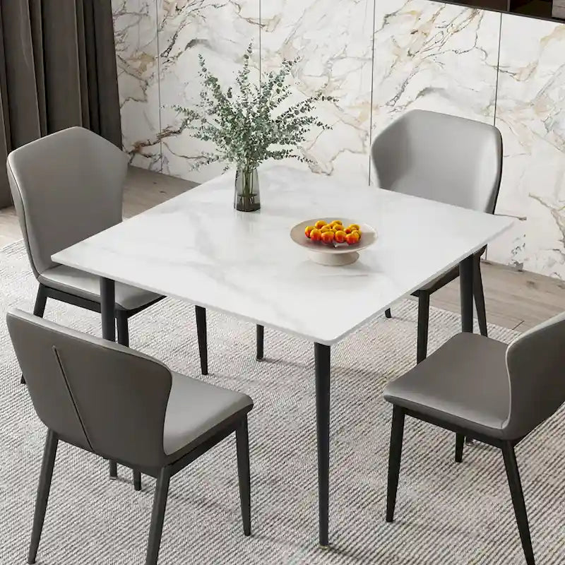 Contemporary Slate Kitchen Dining Table with Sintered Stone Surface and Metal Legs (Table Only) - 31.5 x 31.5 x 30 inches - image 20