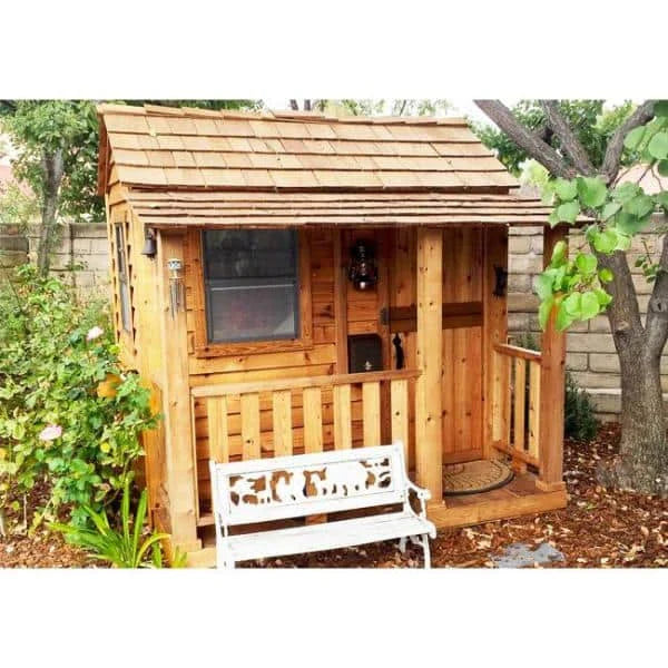 Outdoor Living Today Little Squirt 6 ft. Cedar Playhouse with Windows and Dutch Door - image 2