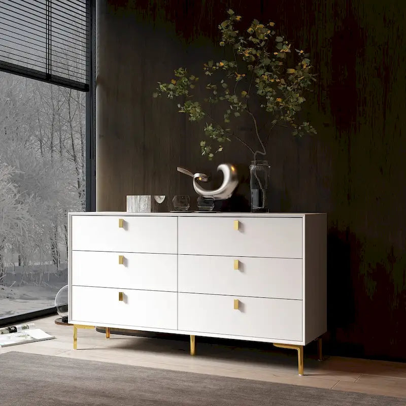 Mid-Century 6-Drawer Storage Dresser Chest Sideboard - image 30