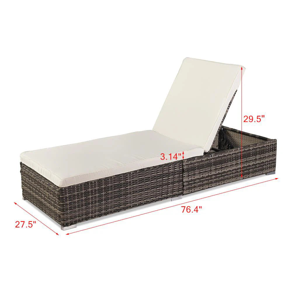 GoDecor Outdoor Wicker Rattan Sunloungers Recliner Sun Bed Lounger Pool Garden - image 8