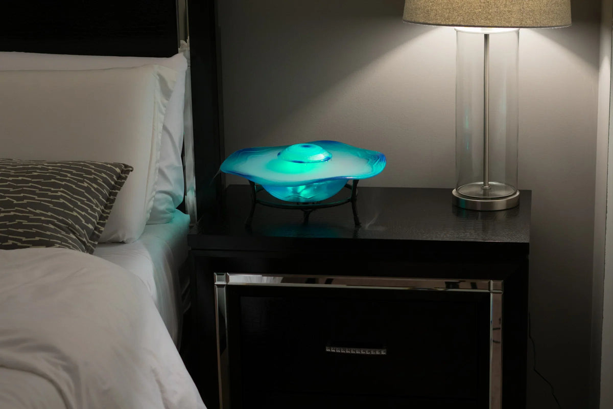 Xbrand Tabletop Blue Aromatherapy Mist Fountain Aroma Diffuser w/Inline Control, 8 Inch Tall - image 8