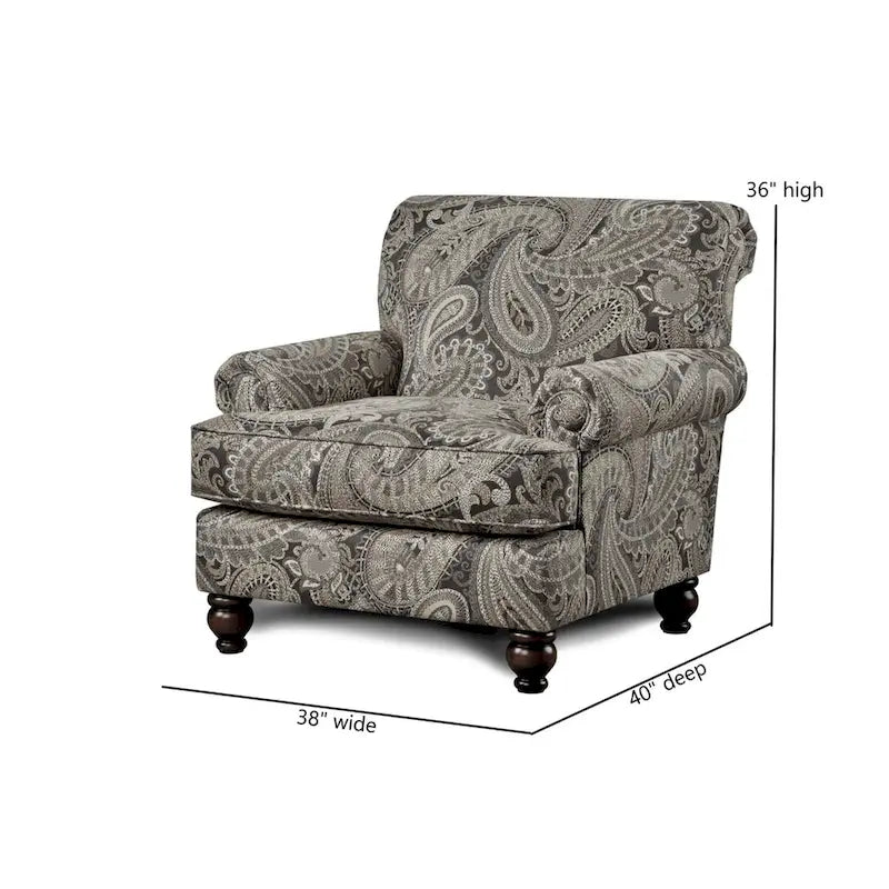 Capernicus Beige Paisley Pattern Accent Chair - image 5
