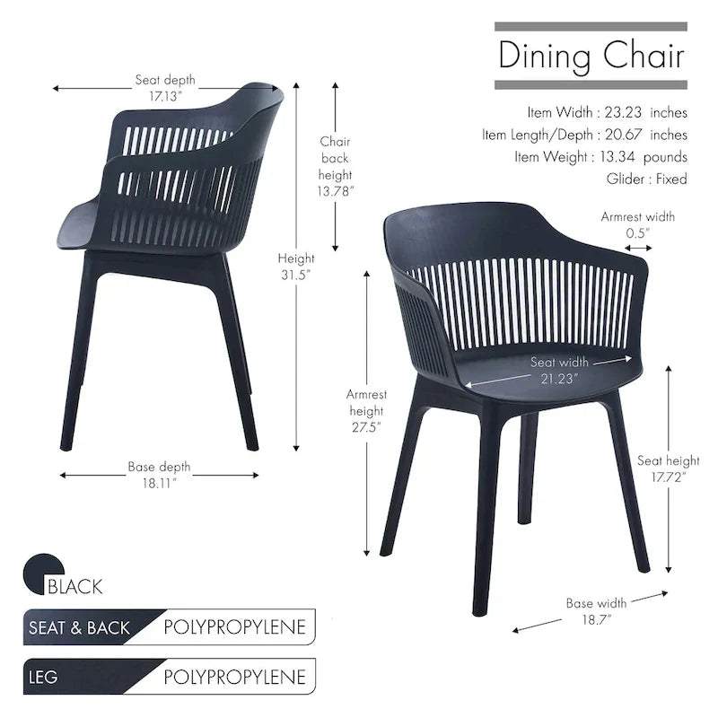 Porthos Home Palmer Set of 2 Dining Chairs with Plastic Shell and Legs - image 9