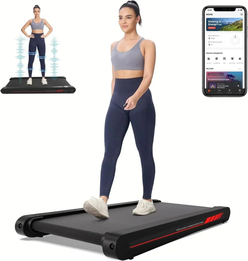 Walking Vibration Pad with APP, 3 in 1 Under Desk Treadmill, 2.5HP Low Noise Walking Treadmill Pad with Remote Control,Portab