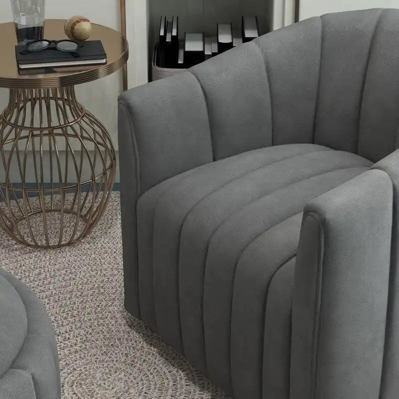 Swivel Accent Chair with Ottoman Set and Upholstered Cushion - image 14