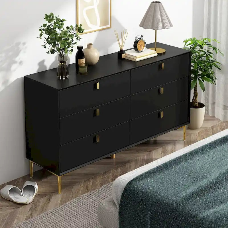 Mid-Century 6-Drawer Storage Dresser Chest Sideboard - image 3