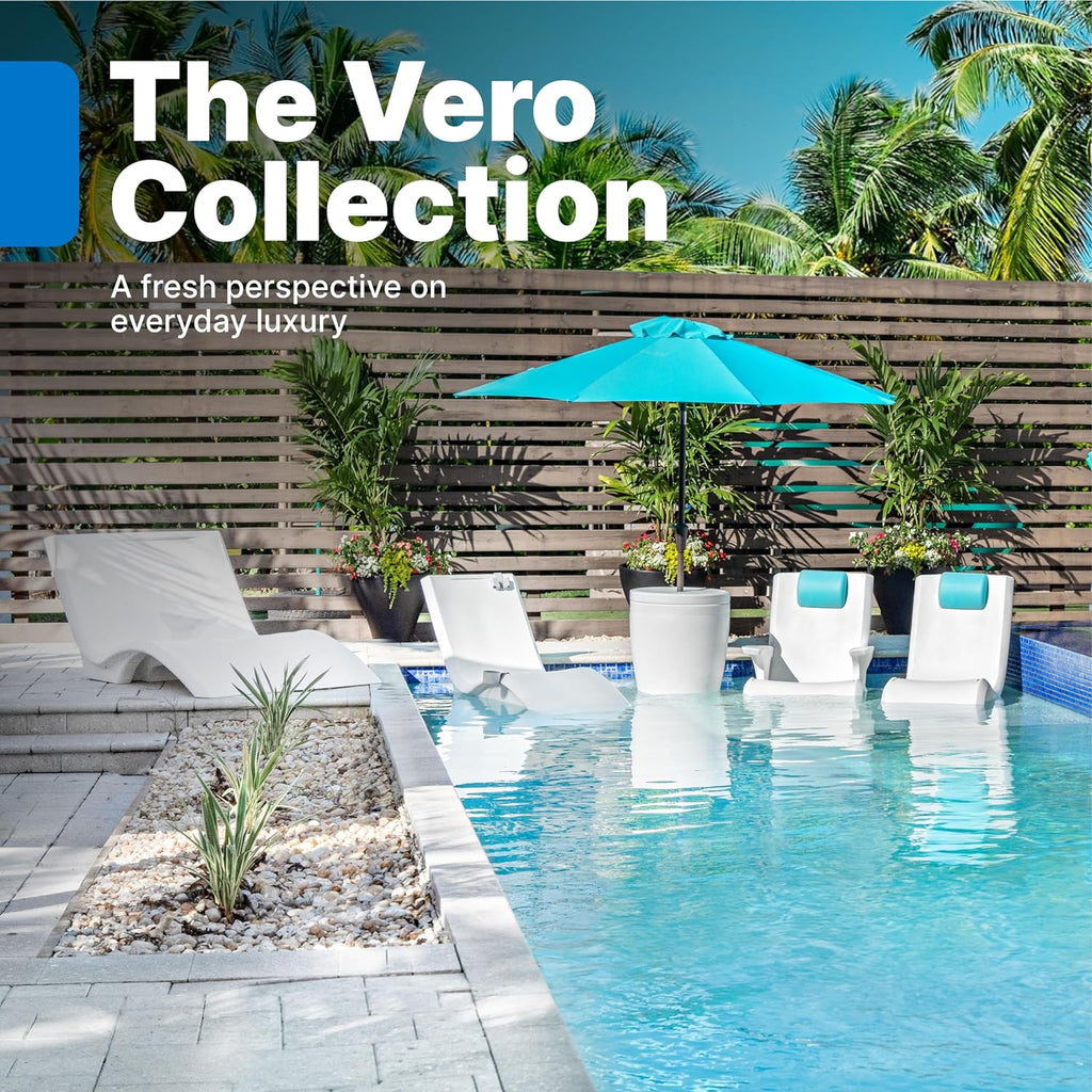 Pool Lounger, Fade-Resistant, Waterproof Patio Furniture, Pool Lounge Chair for Sun Shelf, Use in Pools with Shelves Up to 9-Inches Deep or Outside Pool Deck, Weighted, White - image 15