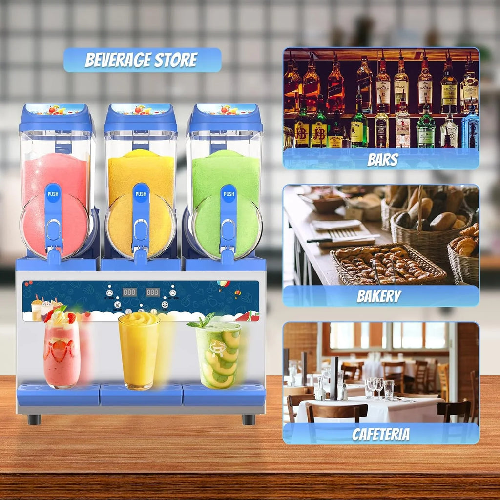 Commercial Slushy Machine - 1000W 30L Tanks Slush Maker Machine 304 Stainless Steel Commercial Margarita Machines Efficient C