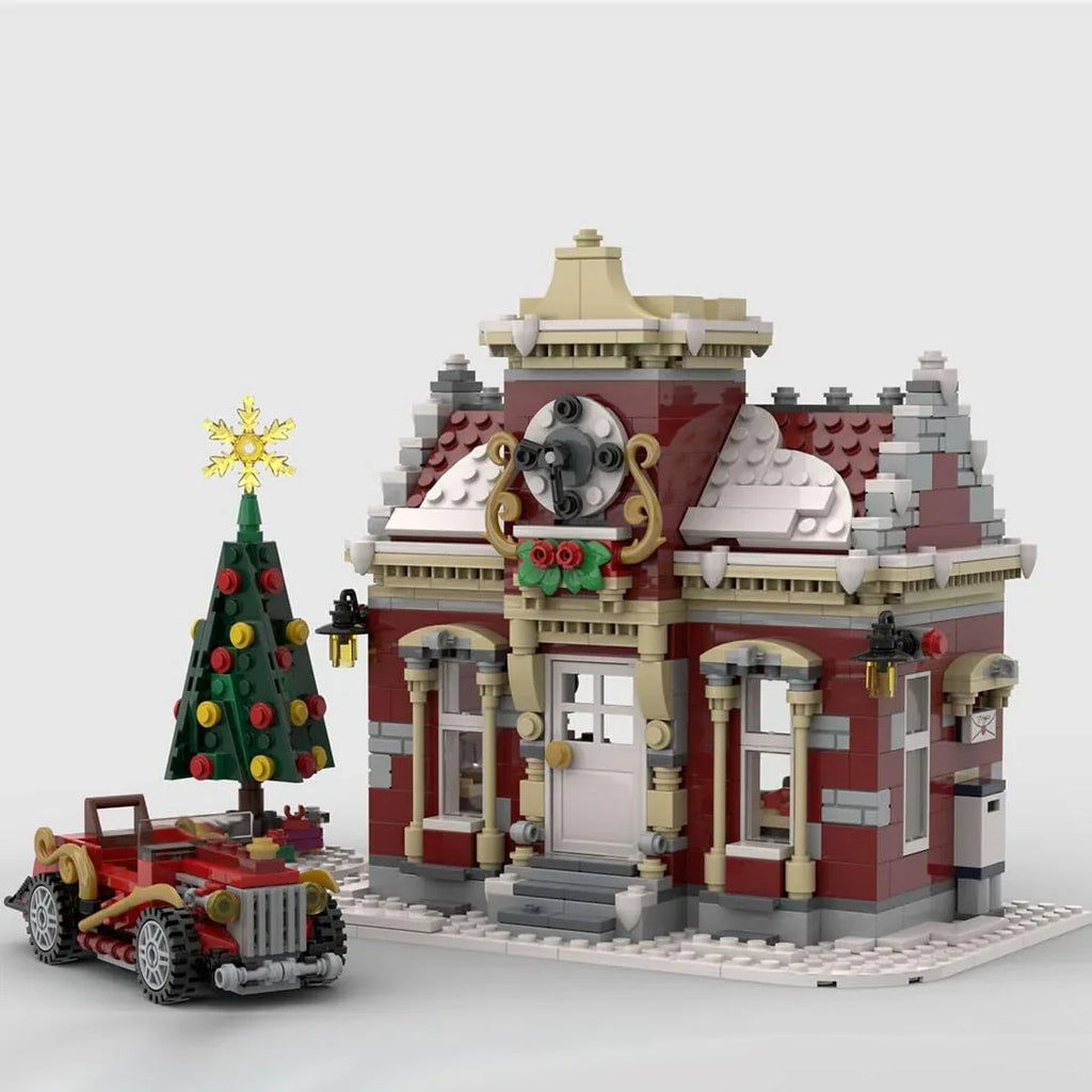 Christmas Country Church Building Kit, MOC-147549 Winter Modular Building Blocks Christmas House Building Block Building Toy 