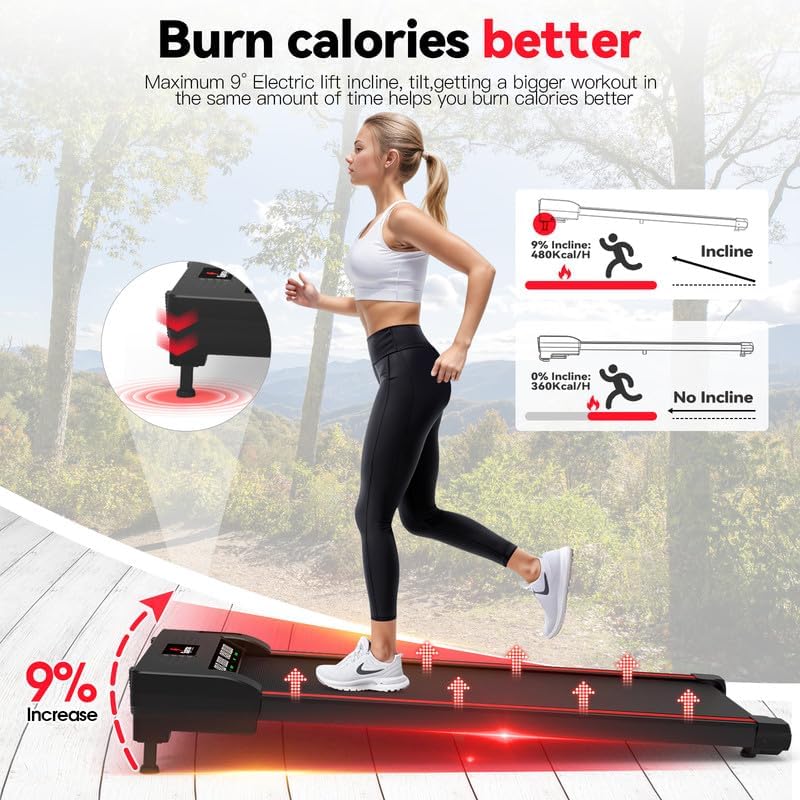 Walking Vibration Pad with APP, 3 in 1 Under Desk Treadmill, 2.5HP Low Noise Walking Treadmill Pad with Remote Control,Portab