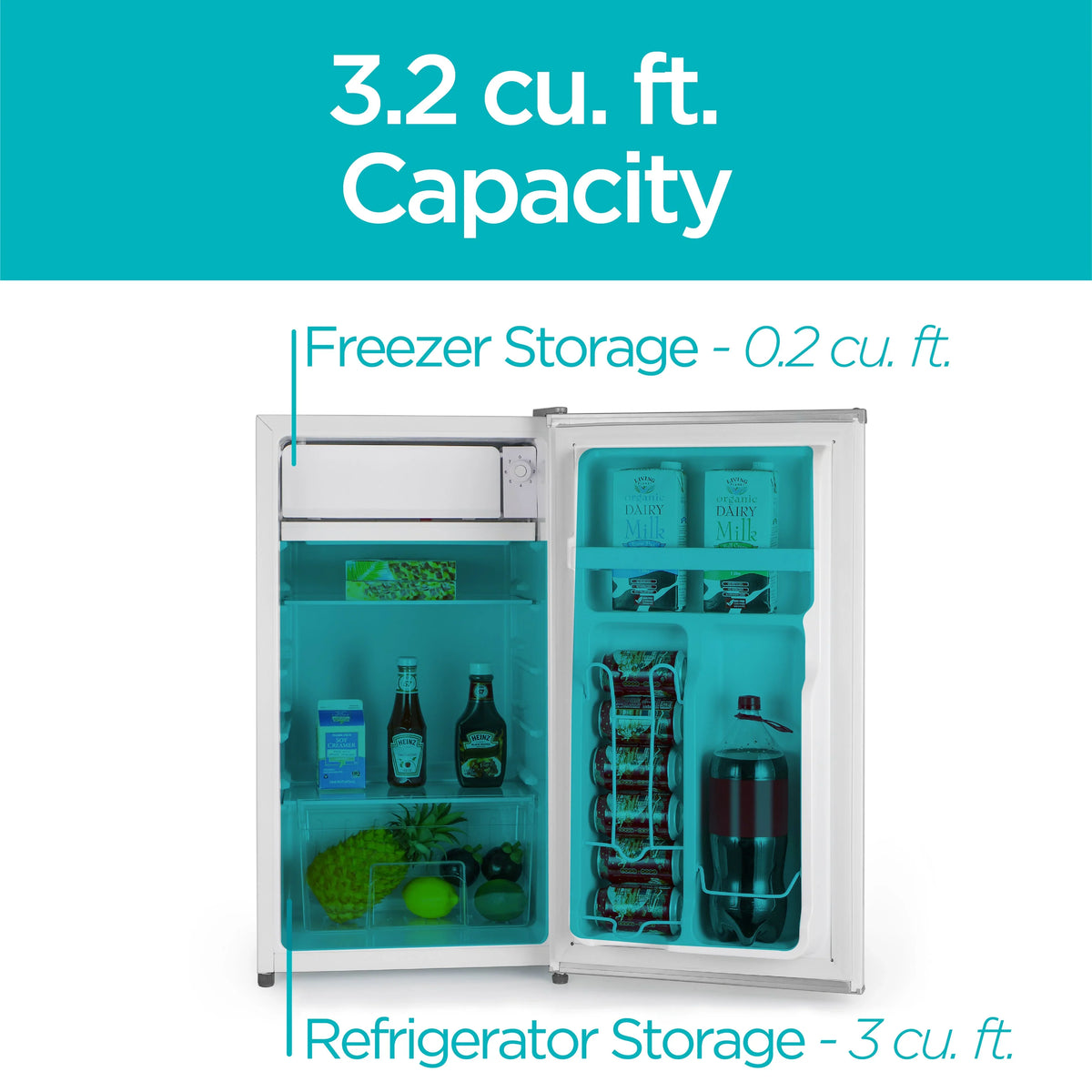 BLACK+DECKER BCRK32B Compact Refrigerator & Mini Fridge with Freezer, 3.2 cu. ft., Black - image 11