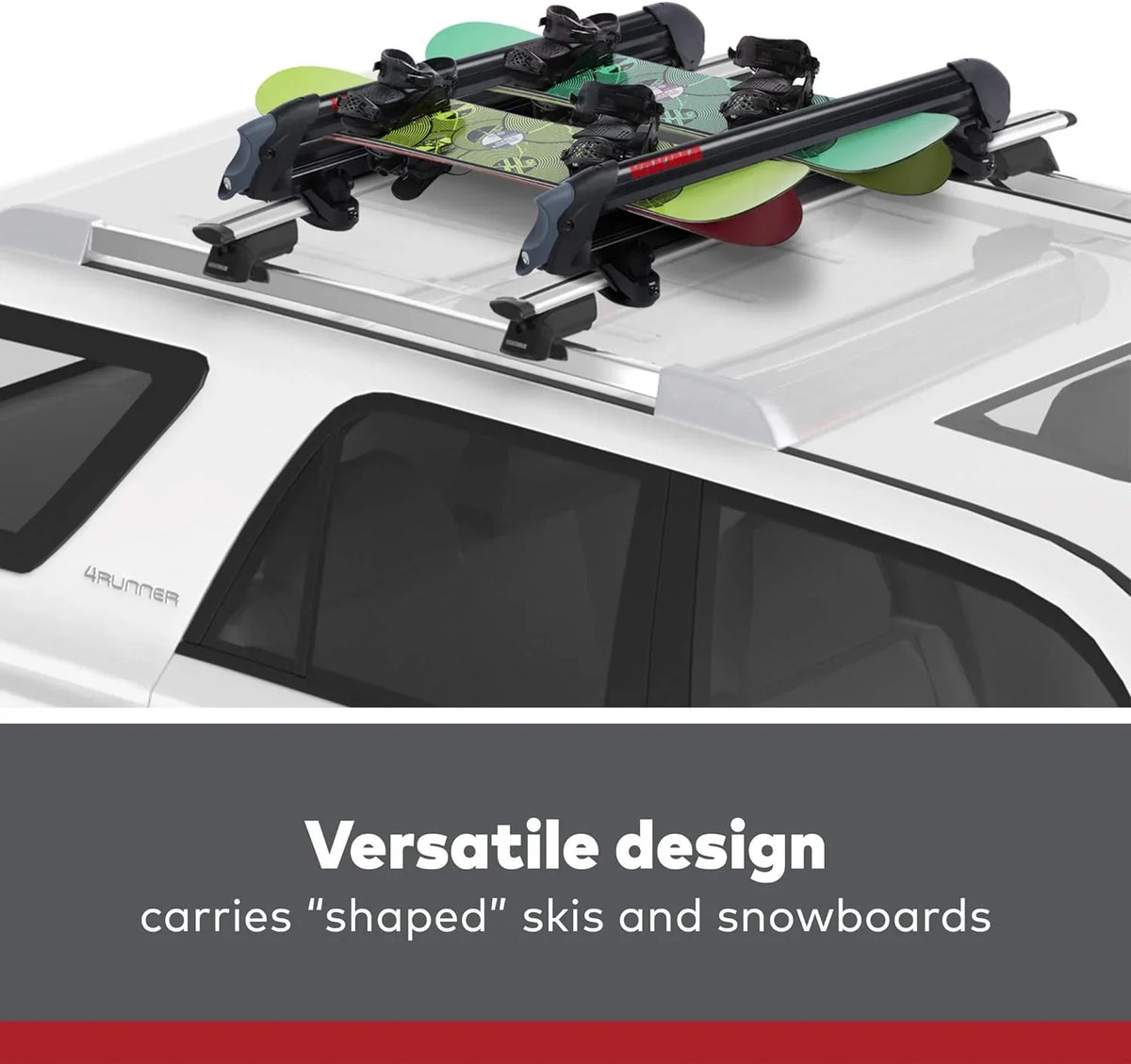 Yakima, PowderHound 6 Ski & Snowboard Mount, Fits Up to 6 Pairs of Skis or 4 Snowboards, Rides Quietly, Fits Most Roof Racks,