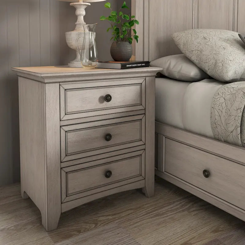 iNSPIRE Q Classic Ediline 3-Drawer Wooden Nightstand with Charging Station - image 1