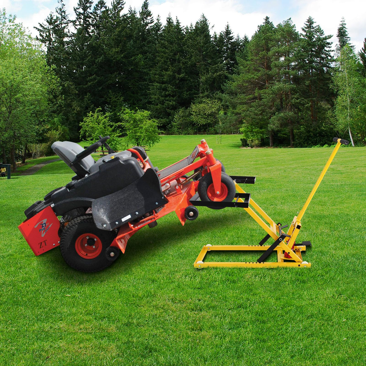 Lawn Mower Lift with Hydraulic Jack, 26 Inches Lawn Mower Lift, Welded Solid Steel Construction, Weight Capacity 500 LBS, for Riding Lawn Mowers Tractors, ATVs Maintenance - image 13