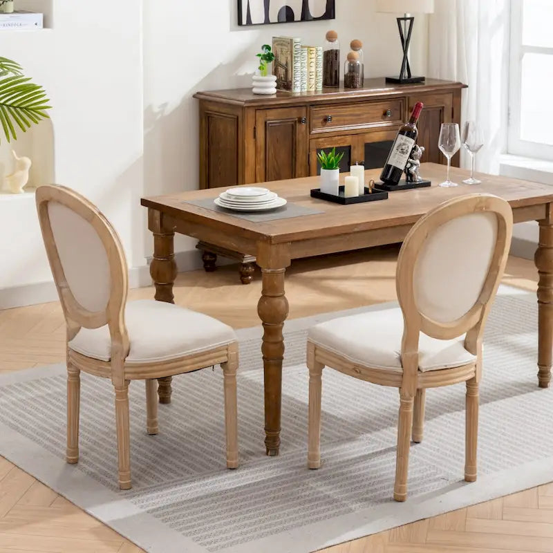 Set of 2 French Oval Back Dining Chairs - Elegant Retro Design with Solid Wood Frame - image 31