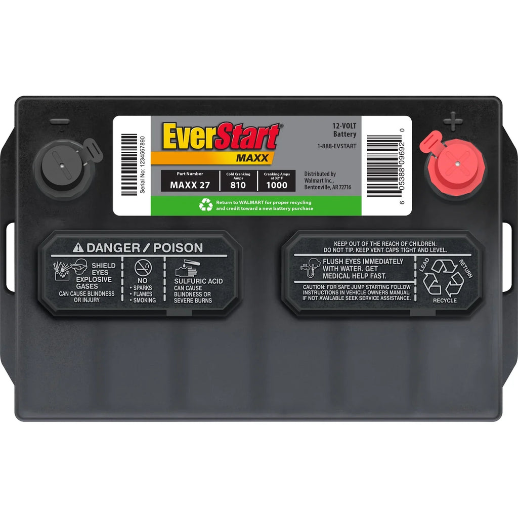 EverStart Maxx Lead Acid Automotive Battery, Group Size 27 12 Volt, 810 CCA 160RC - image 8