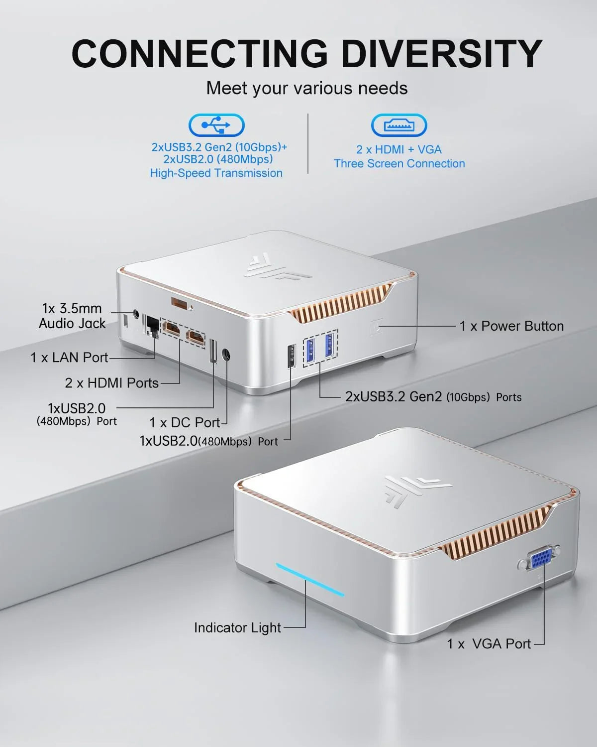 KAMRUI GK3Plus Mini PC, 16GB RAM, 512GB M.2 SSD Mini Computer - image 7