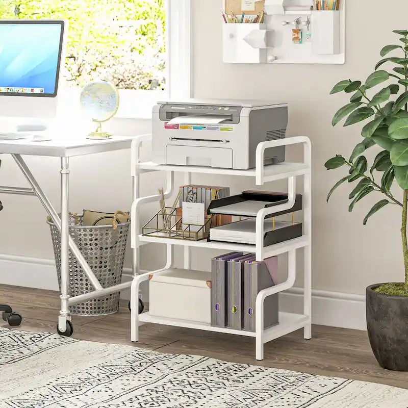 HOMCOM Industrial 3-Tier Printer Stand with Storage - Versatile Metal Rack for Home Office - image 1