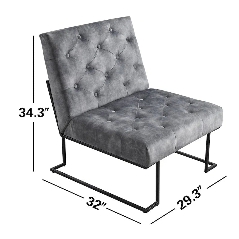 Corvus Savannah Tufted Velvet Lounge Chair with Upholstered Accent - image 8