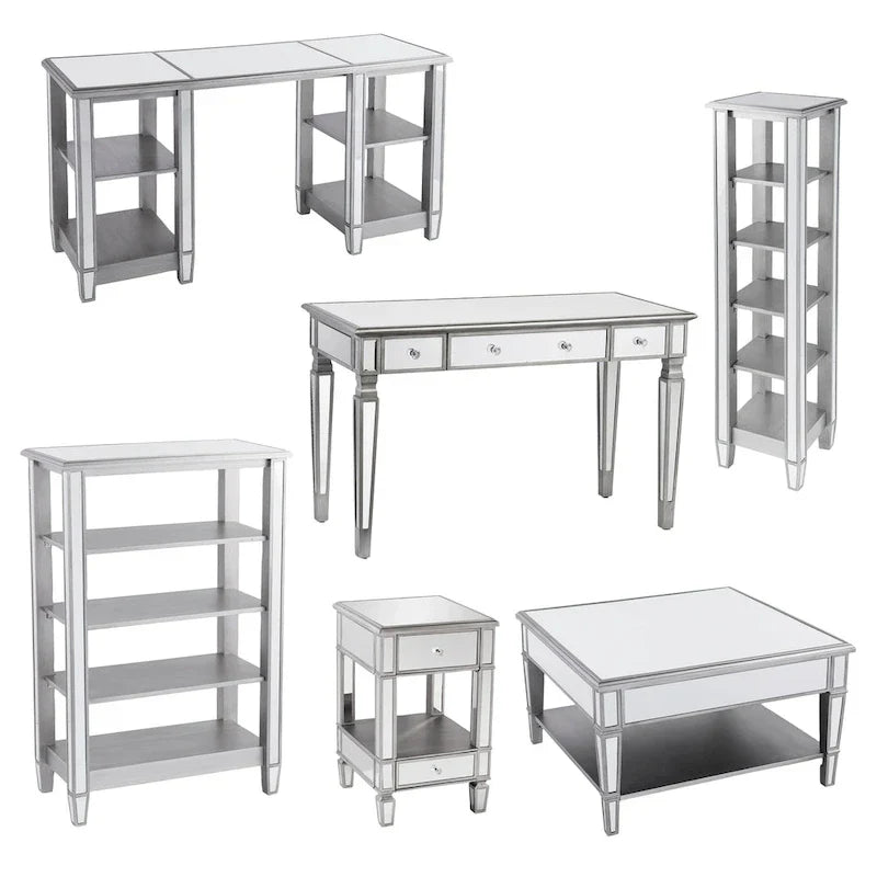 SEI Furniture Wheaton Square Coffee Table with Shelf and Mirror Finish - image 9