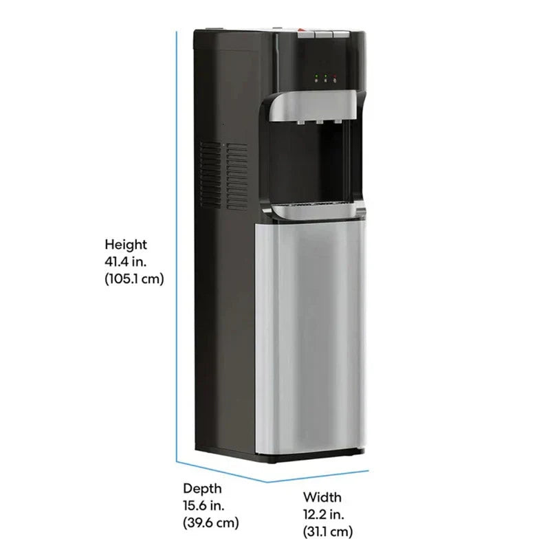 Bottom Loading Water Cooler Dispenser for 5 Gallon Bottles - 3 Temperatures with Hot, Room & Cold Spouts, Child Safety Lock, 