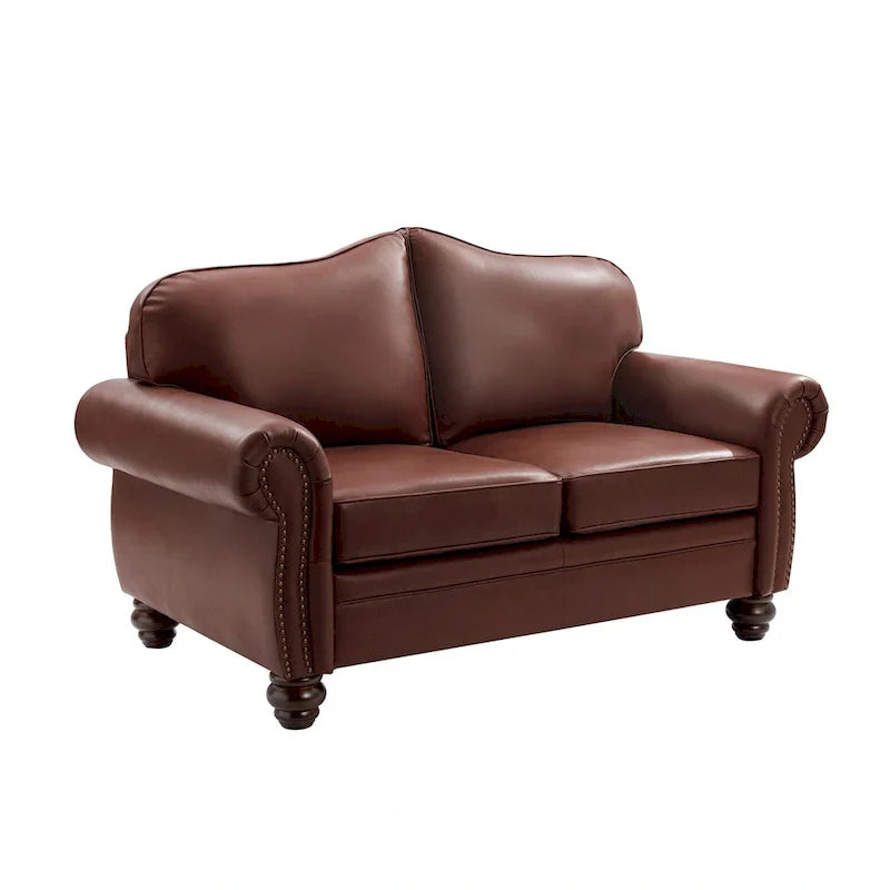 Angel Transitional Genuine Leather Sofa with Tufted Backrest by HULALA HOME - image 23