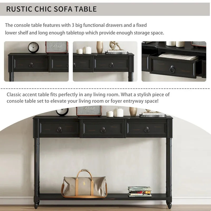 Entryway Console Table with Drawers and Extended Shelf - image 12