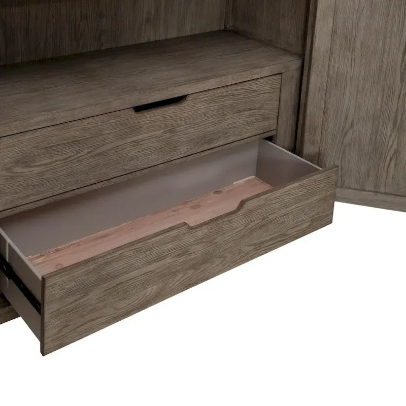 Skyview Lodge Cobblestone Oak Armoire - Spacious Bedroom Storage (54" W x 20" D x 75" H) - image 9