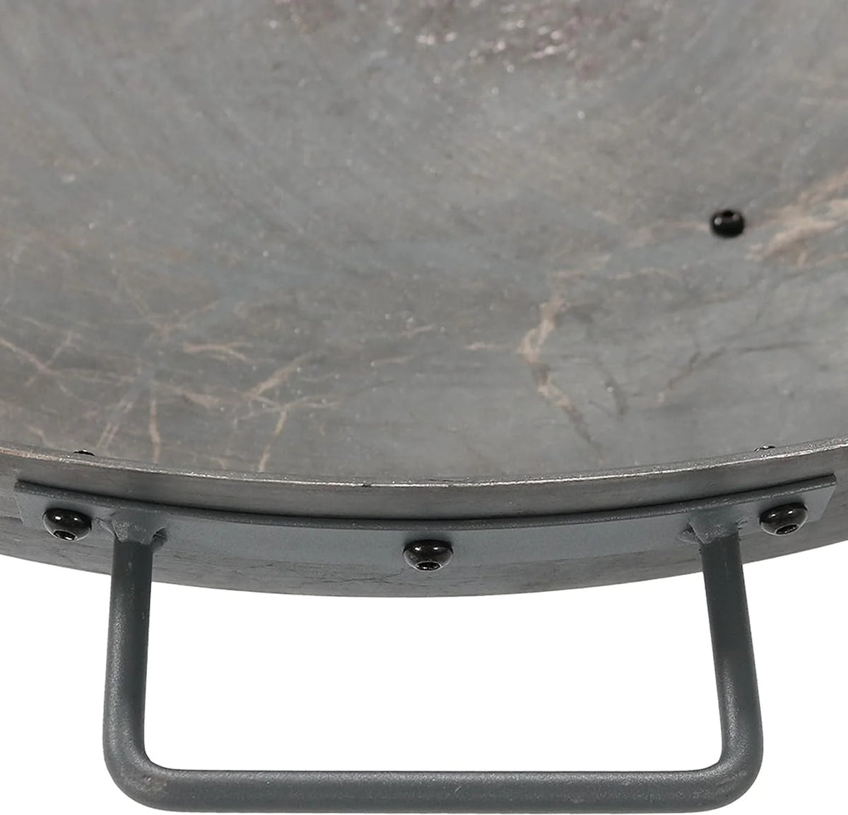 34-Inch Rustic Cast Iron Outdoor Raised Fire Pit Bowl with Handles - Oxidized Finish - image 15