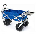 All Terrain Beach Wagon with Side Table|Heavy Duty Collapsible Folding Cart with Large Wheels for Beach Day, Picnic, Camping,