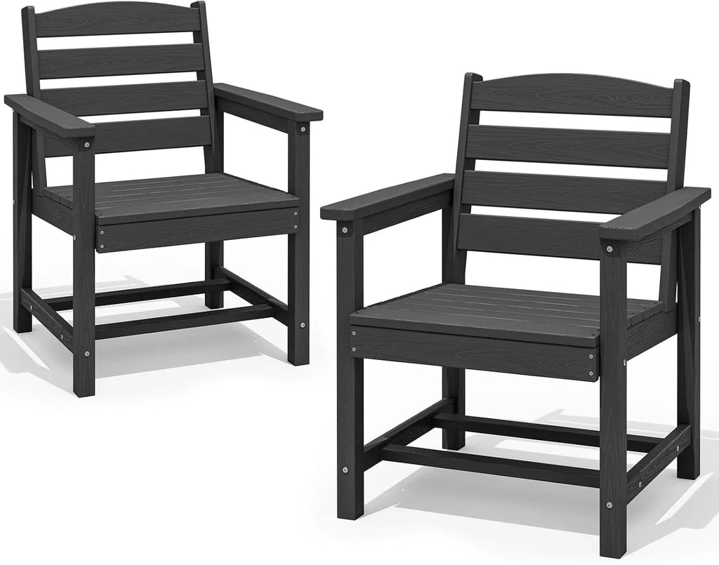 SERWALL 7-Piece Patio Table Set, Outdoor HDPE Dining Furniture with Umbrella Hole, All Weather Table and Chairs for Lawn, Garden, Poolside, Aruba - image 169