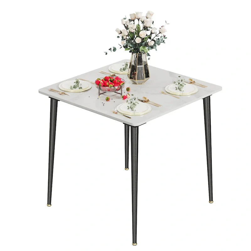 Contemporary Slate Kitchen Dining Table with Sintered Stone Surface and Metal Legs (Table Only) - 31.5 x 31.5 x 30 inches - image 24