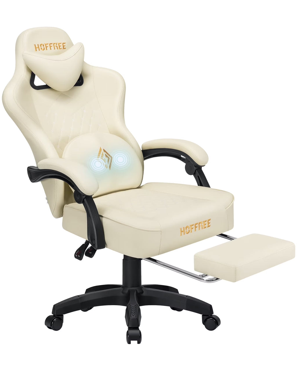 Hoffree Gaming Chair with Massage and Footrest Big and Tall Gamer Chair with Headrest and Lumbar Support PU Computer Game Chair for Adults Office - image 13