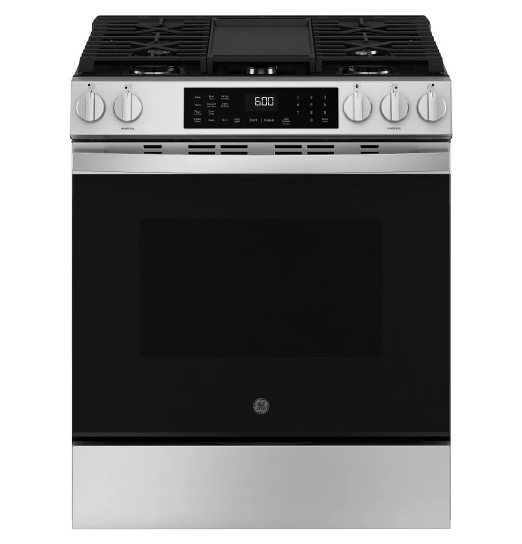 General Electric 30 in Slide-In Double Oven Gas Range in Silver - image 1