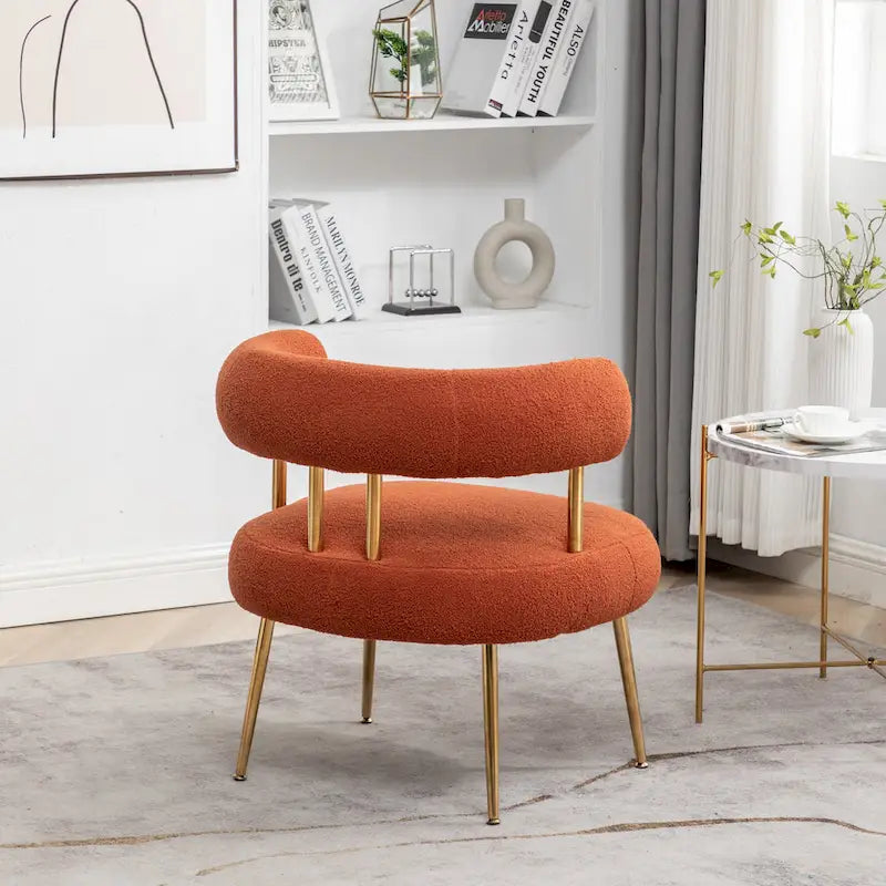 SEYNAR Contemporary Glam Upholstered Open-Back Accent Chair with Gold Legs - image 27