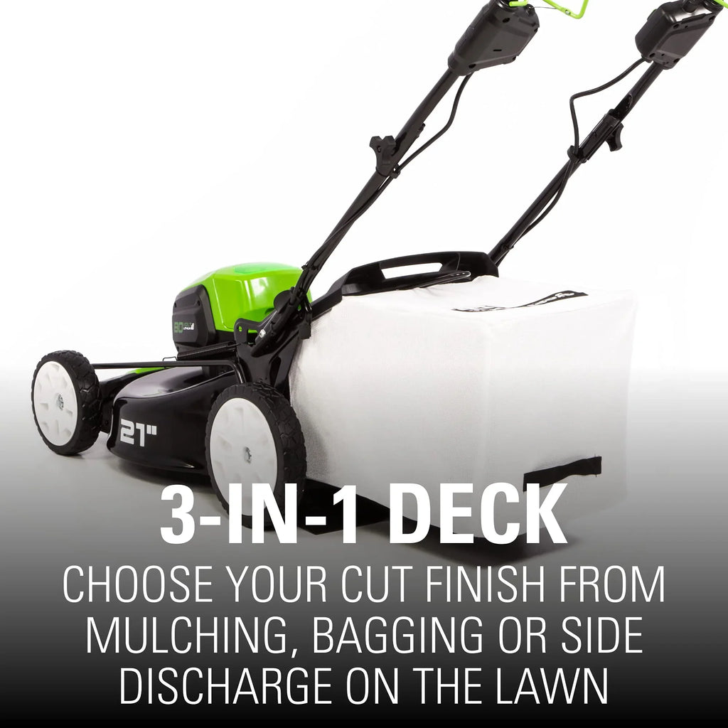 80V Cordless 21′′ Self-Propelled Brushless Lawn Mower | Greenworks