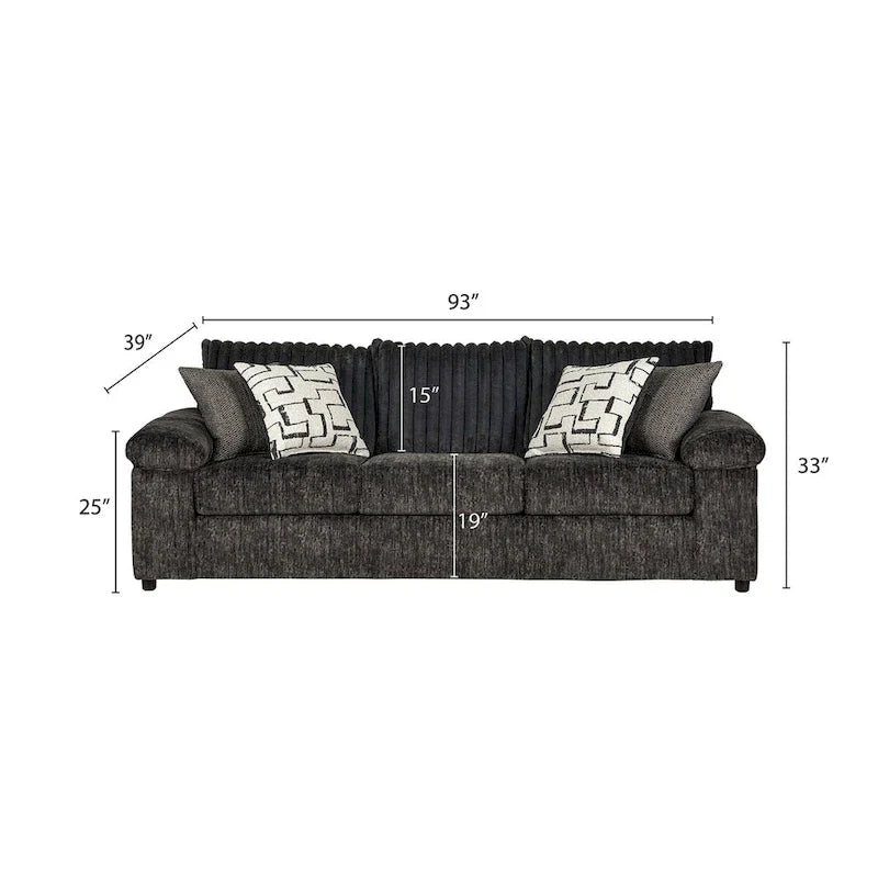 Roundhill Furniture Nason Wide Wale Corduroy Sofa, Loveseat, and Cuddle Chair Collection - image 22