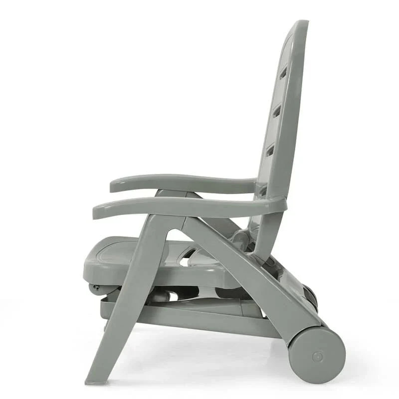 Rolling Folding Plastic Pool Lounge Chair With Armrests 5 Position Outdoor Sun Lounger Patio Deck Chair Beach Chair - Comfort