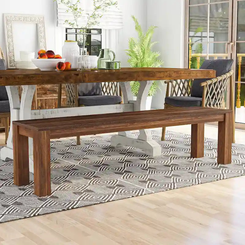 Anaisha Rustic Solid Mango Wood Dining Bench - Furniture of America - image 1