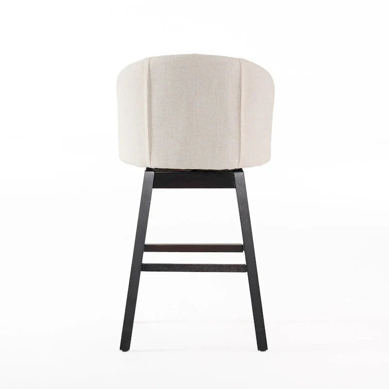 Swivel Bar Stool Set with Tufted Upholstered Seat and Wooden Frame - image 11