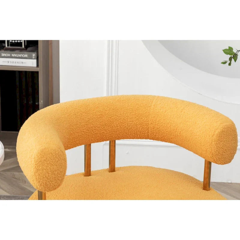 SEYNAR Contemporary Glam Upholstered Open-Back Accent Chair with Gold Legs - image 35
