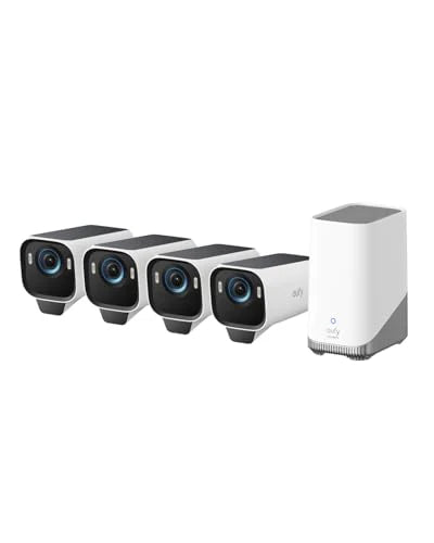 eufy Security eufyCam S3 Pro 4 Cam Kit, Solar Camera Outdoor Wireless, MaxColor Night Vision, 4K Security Camera with Solar Panel, Face Recognition AI, Expandable Local Storage, No Monthly Fee : Electronics - image 1