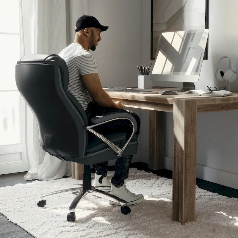 Executive Ergonomic Swivel Office Chair for Big & Tall with LeatherSoft Upholstery - image 1