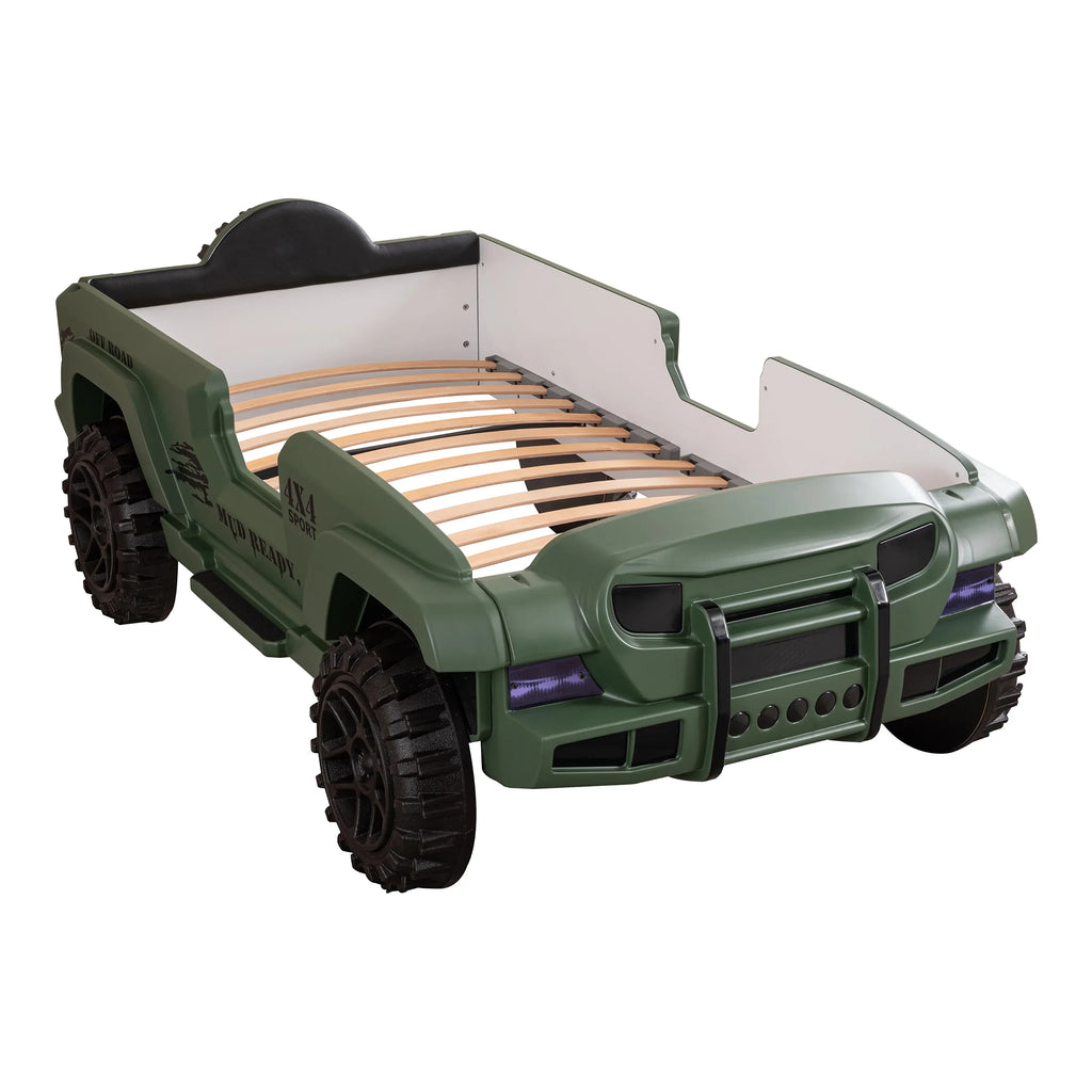 Furniture of America Terra Kids Plastic Twin SUV Bed with LED and Sound, Black - image 38
