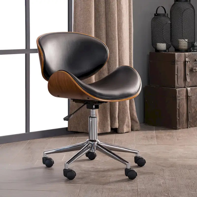 Mid-Century Modern Adjustable Office Chair with Swivel & Casters - image 5