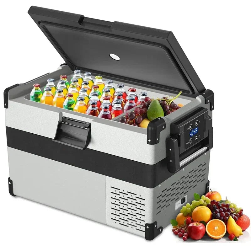 12 Volt Refrigerator, 34 Quarts Car Refrigerator (-4℉~50℉), Portable Car Freezer Fridge with 12/24V DC 100/240V AC Adapter fo
