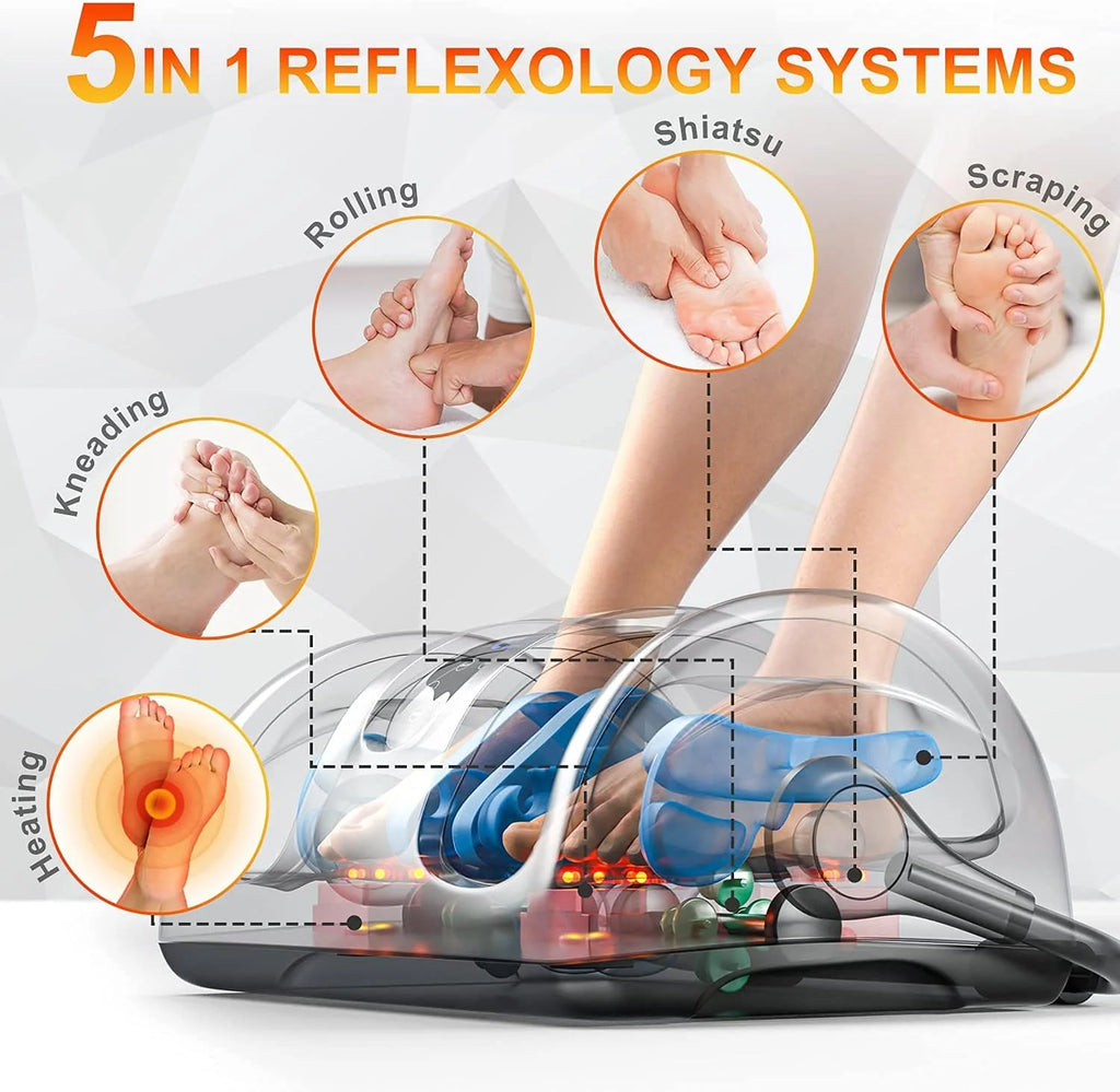 Shiatsu Foot Massager with Heat-Foot Massager Machine for Neuropathy, Plantar Fasciitis and Pain Relief-Massage Foot, Leg, Calf, Ankle with Deep Kneading Heat Therapy, Gift for Mother's Day - image 2